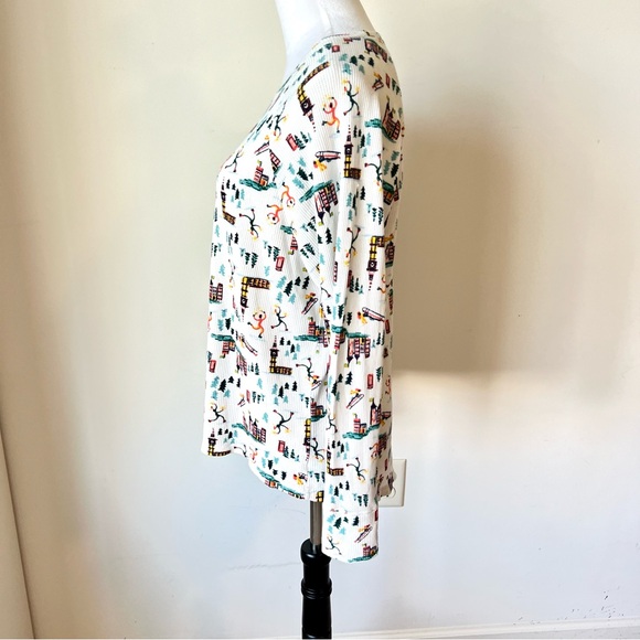 AERIE Thermal Waffle Winter Ski Theme Matching Paja Set—SZ. Top M/Bottoms S - Picture 13 of 17